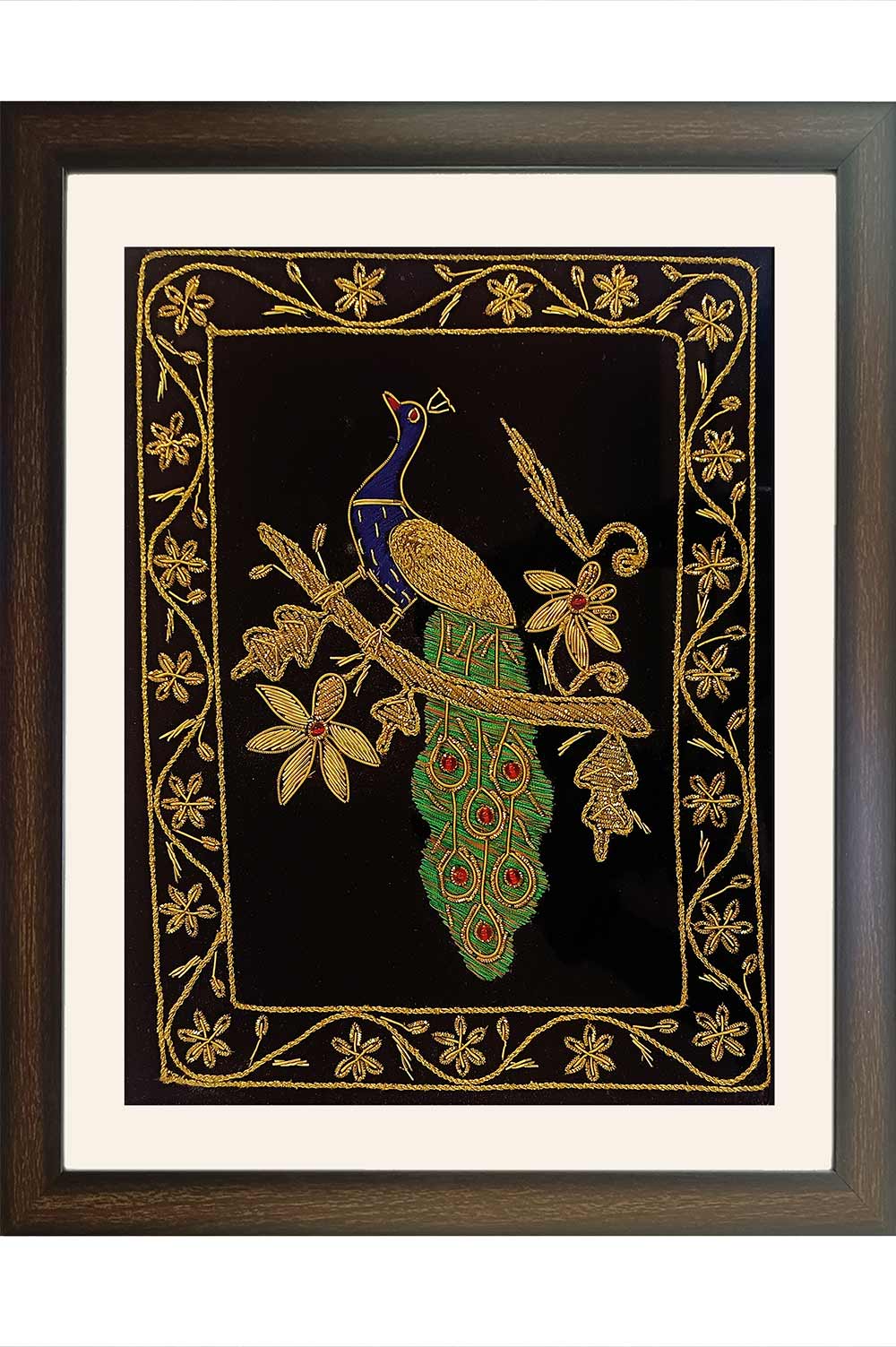 Lucknow Zardozi Wall Hanging with Frame (14*17) Inches