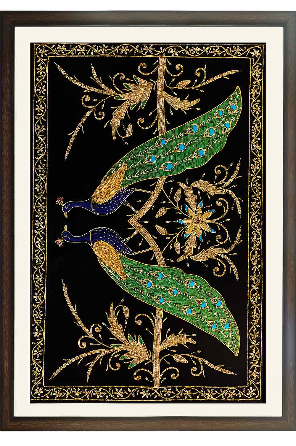 Lucknow Zardozi Wall Hanging with Frame (40*28) Inches