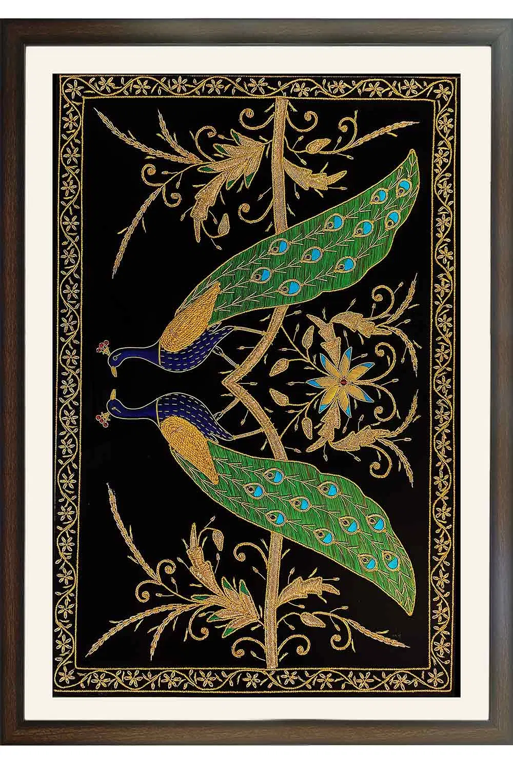 Lucknow Zardozi Wall Hanging with Frame (40*28) Inches