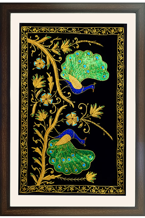 Lucknow Zardozi Wall Hanging with Frame (40*28) Inches