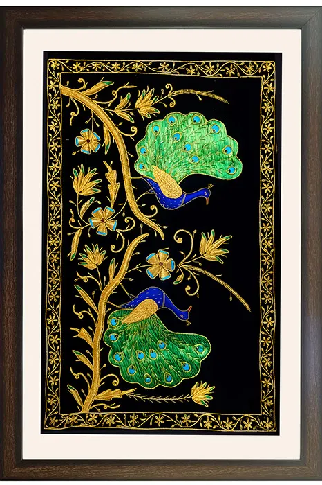 Lucknow Zardozi Wall Hanging with Frame (40*28) Inches