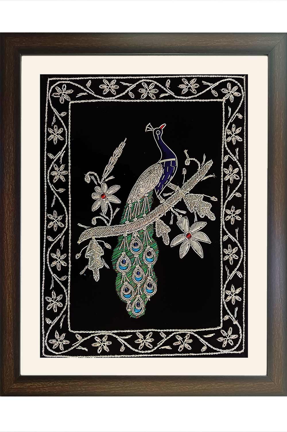Lucknow Zardozi Wall Hanging with Frame (14*17) Inches
