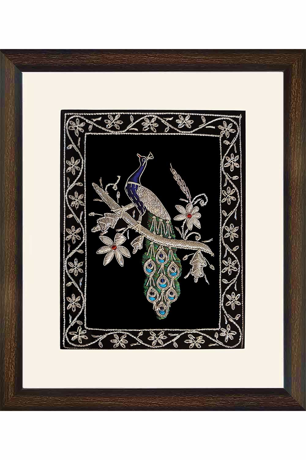 Lucknow Zardozi Wall Hanging with Frame (14*17) Inches