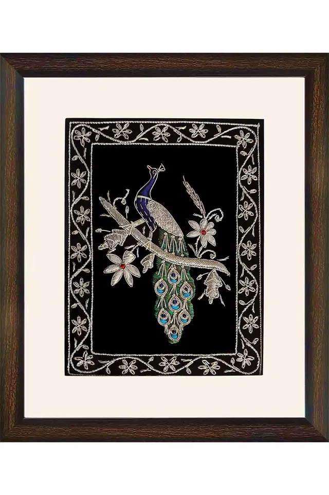 Lucknow Zardozi Wall Hanging with Frame (14*17) Inches