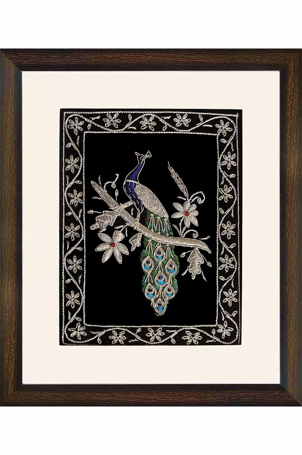 Lucknow Zardozi Wall Hanging with Frame (14*17) Inches