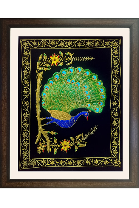 Lucknow Zardozi Wall Hanging with Frame (30*24) Inches