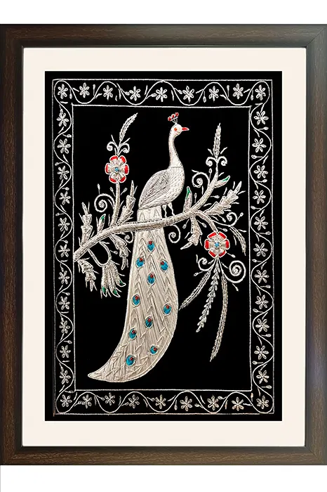 Lucknow Zardozi Wall Hanging with Frame (24*30) Inches