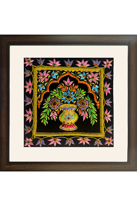 Lucknow Zardozi Wall Hanging with Frame (17*17) Inches