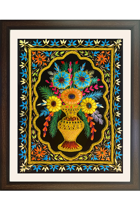 Lucknow Zardozi Wall Hanging with Frame (24*30) Inches