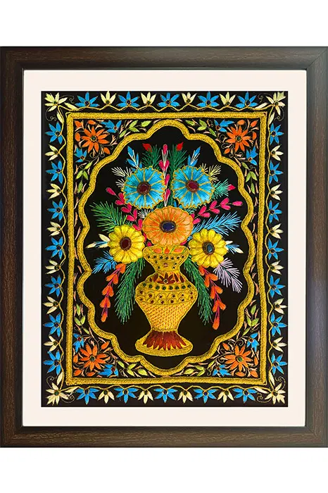 Lucknow Zardozi Wall Hanging with Frame (24*30) Inches