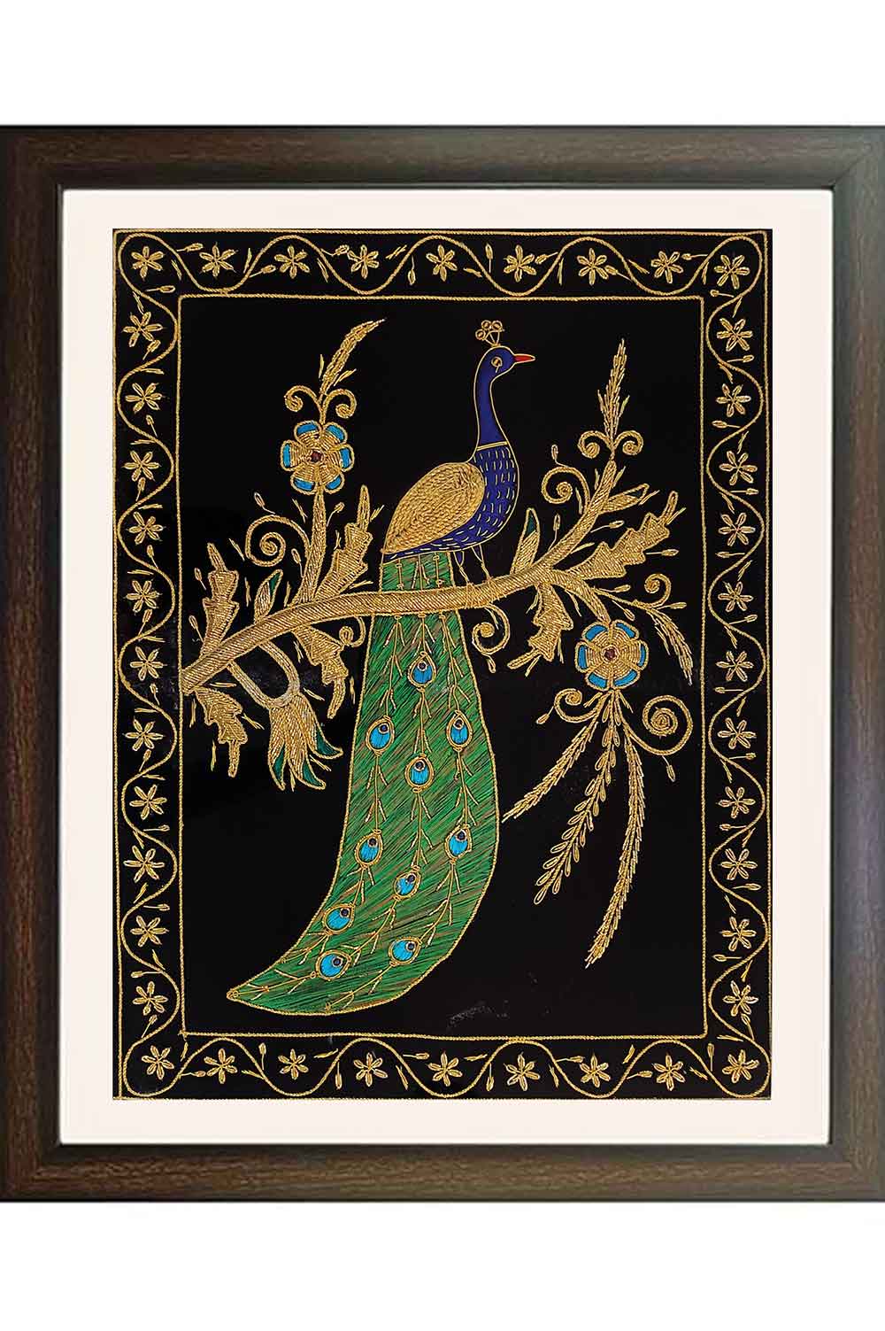 Lucknow Zardozi Wall Hanging with Frame (24*27) Inches