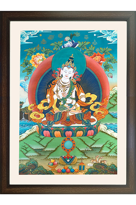 Ladakh Thangka Painting White Tara (27x38) Inches
