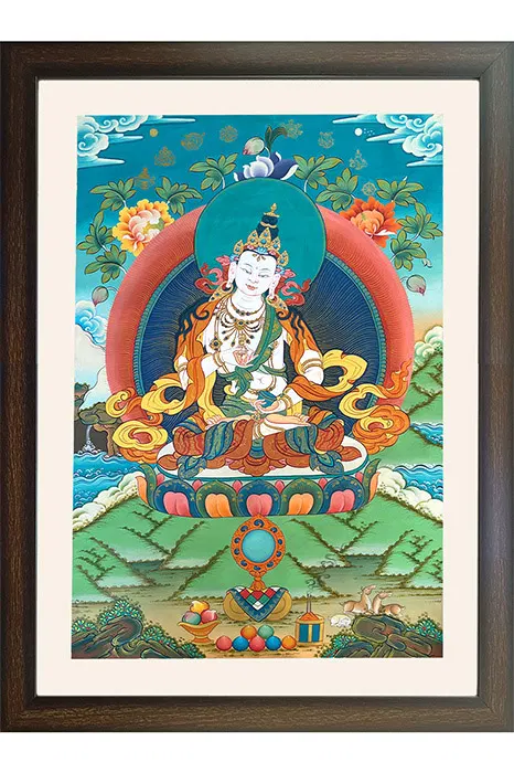 Ladakh Thangka Painting White Tara (27x38) Inches