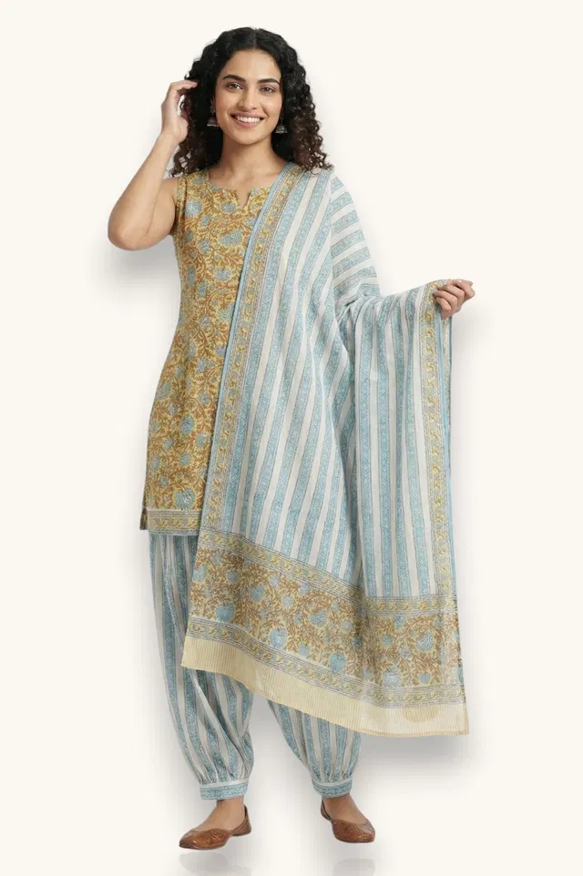 Farrukhabad Hand Block Print Salwar suit