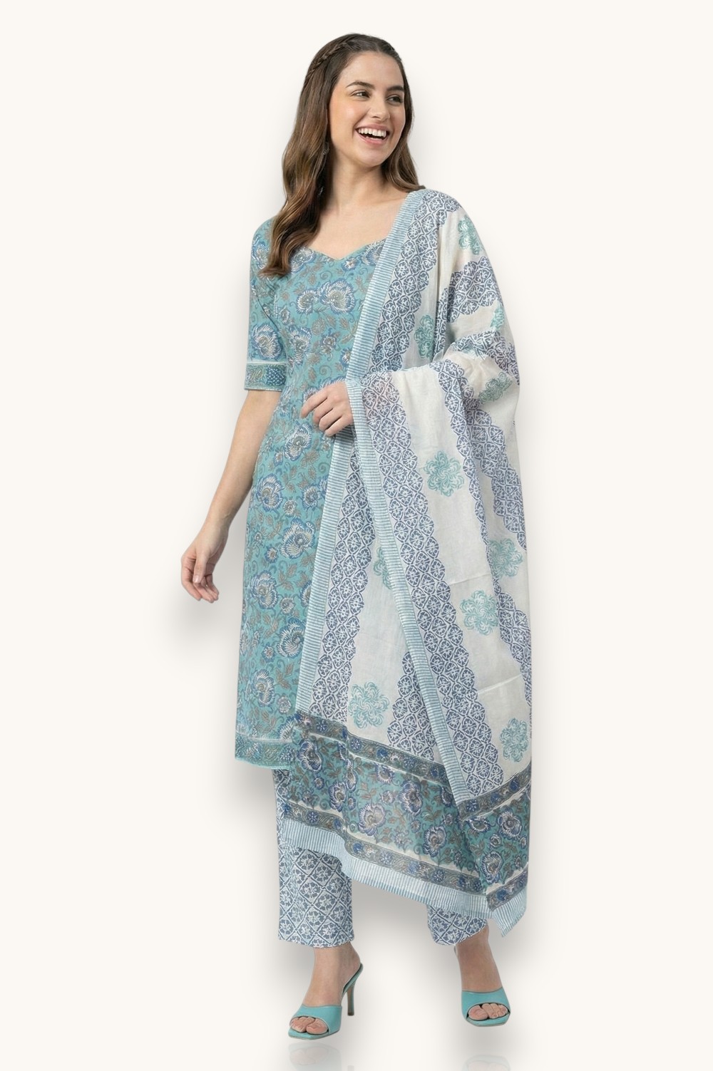 Farrukhabad Hand Block Print Salwar suit