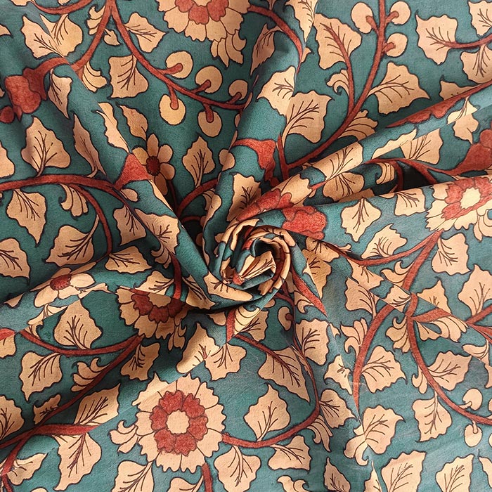 Srikalahasthi Pen Kalamkari (Vraathapani) Cotton Running Material (In Mtr)