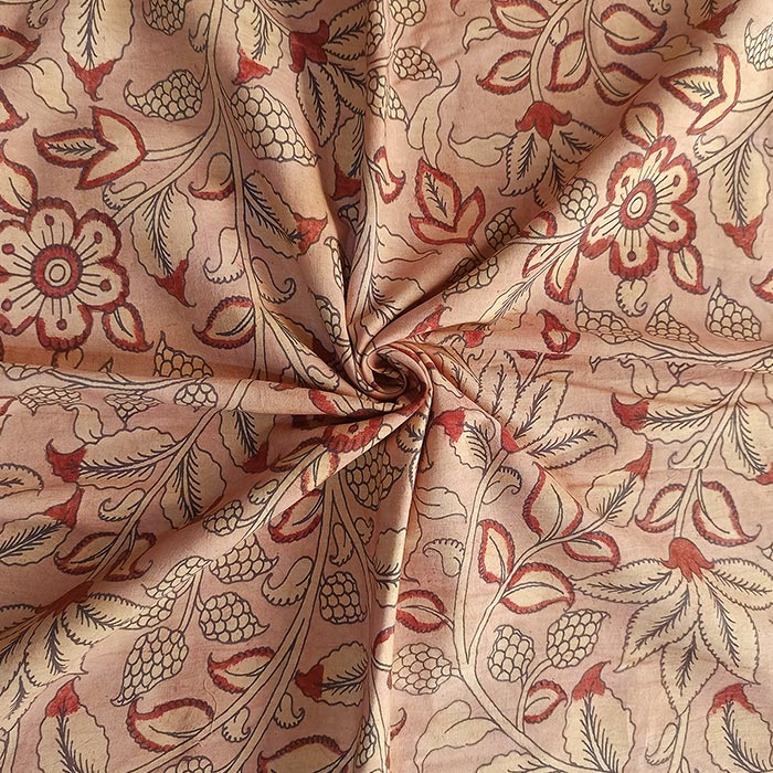 Srikalahasthi Pen Kalamkari (Vraathapani) Cotton Running Material (In Mtr)