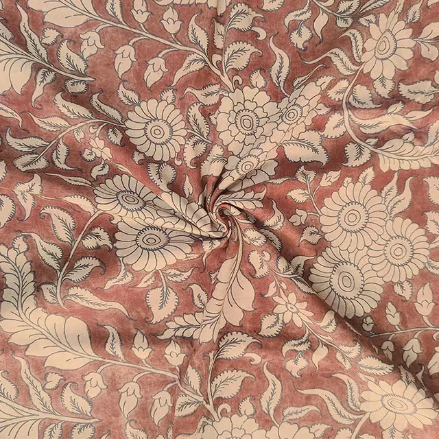 Srikalahasthi Pen Kalamkari (Vraathapani) Cotton Running Material (In Mtr)