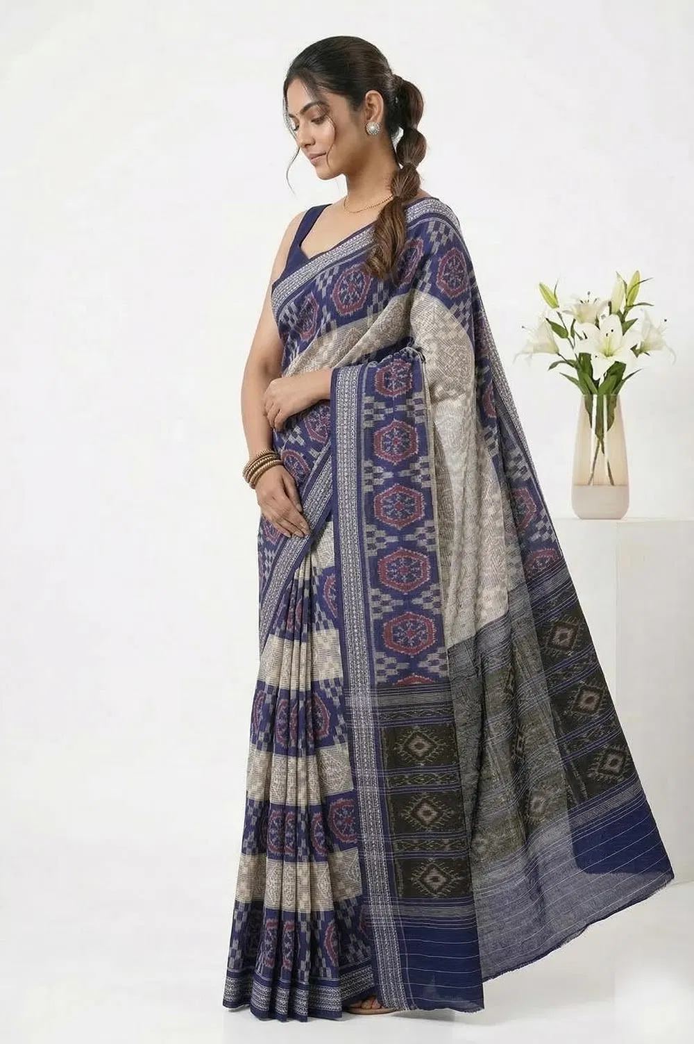 Sambalpuri Bandha Pure Cotton Handloom Saree
