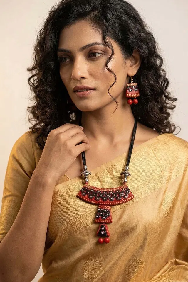 Bankura Panchmura Terracotta Jewellery Set