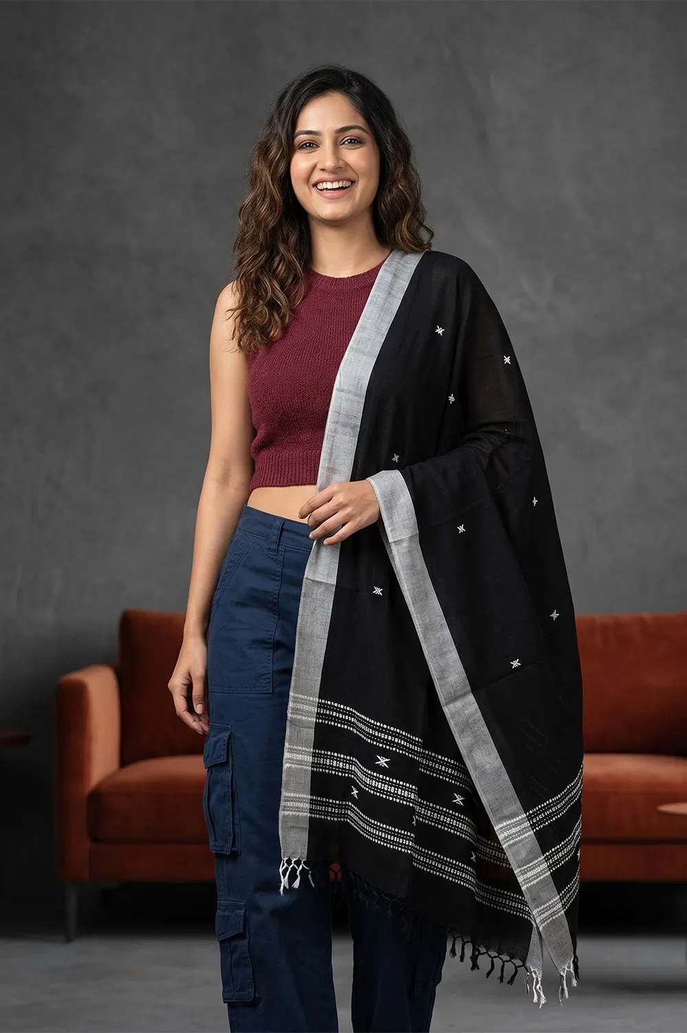 Organic Dyed Kotpad Pure Hand Spun Cotton Dupatta