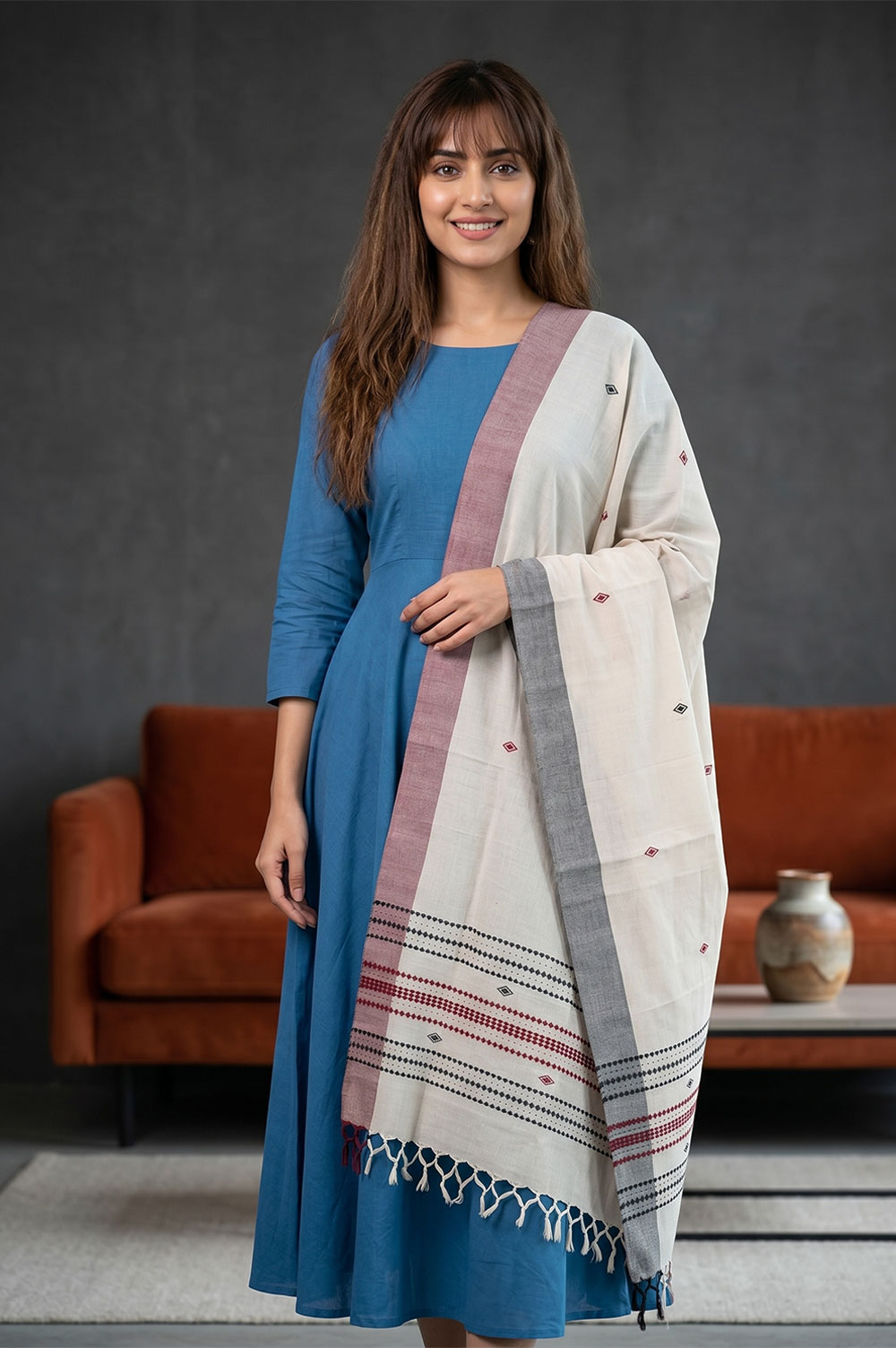 Organic Dyed Kotpad Pure Hand Spun Cotton Dupatta