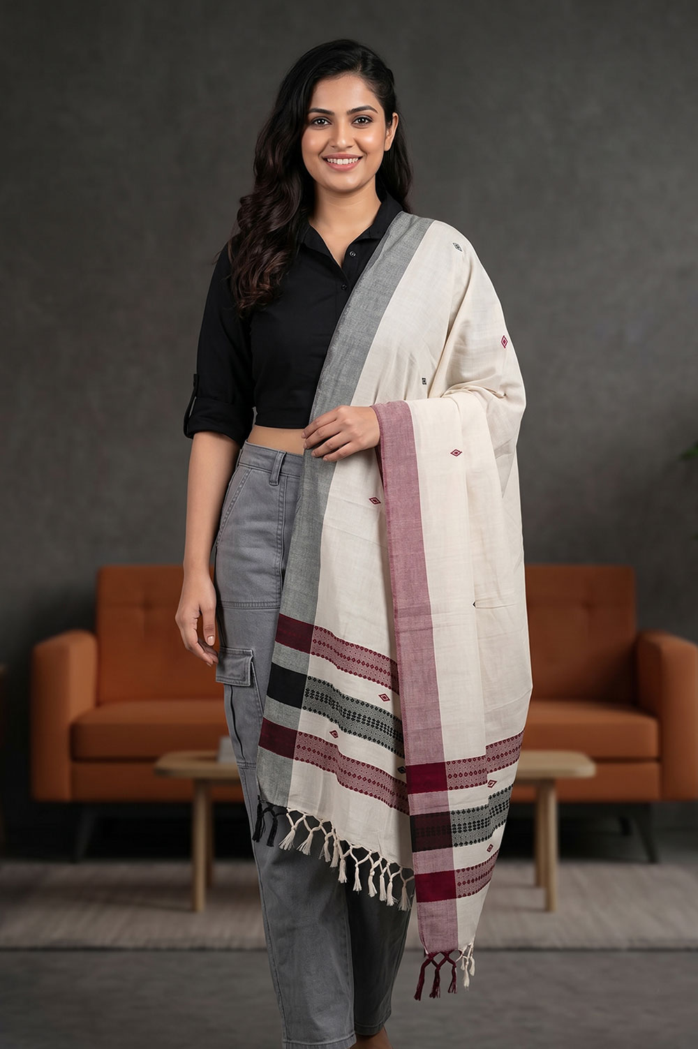 Organic Dyed Kotpad Pure Hand Spun Cotton Dupatta