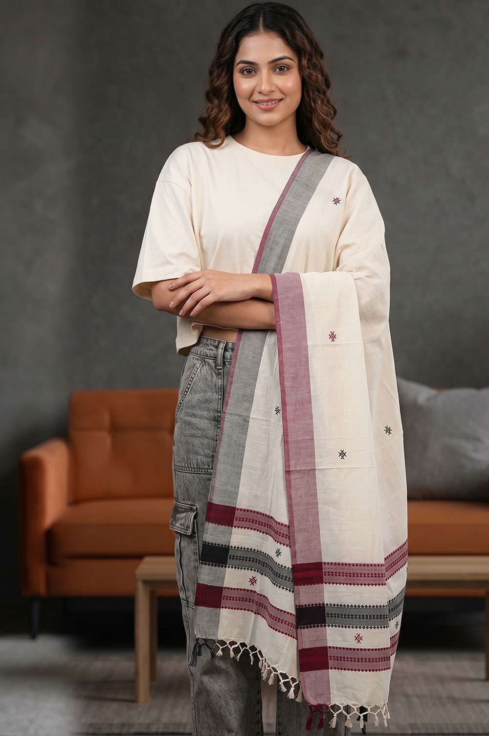 Organic Dyed Kotpad Pure Hand Spun Cotton Dupatta