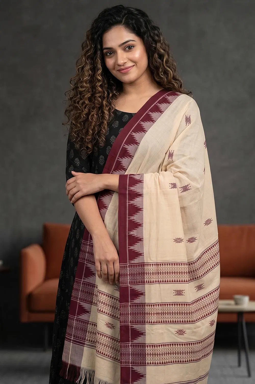 Organic Dyed Kotpad Pure Hand Spun Cotton Dupatta