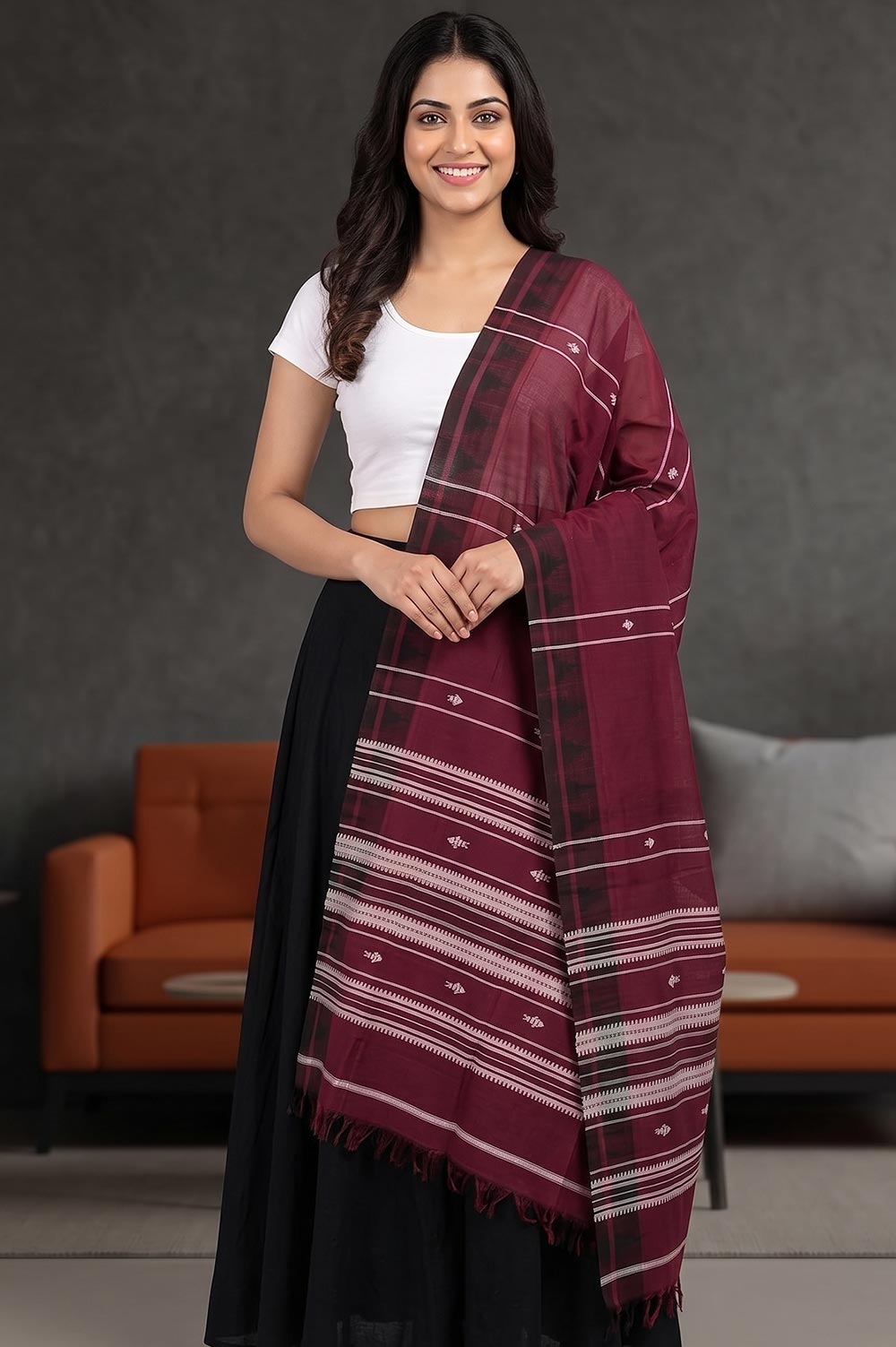 Organic Dyed Kotpad Pure Hand Spun Cotton Dupatta