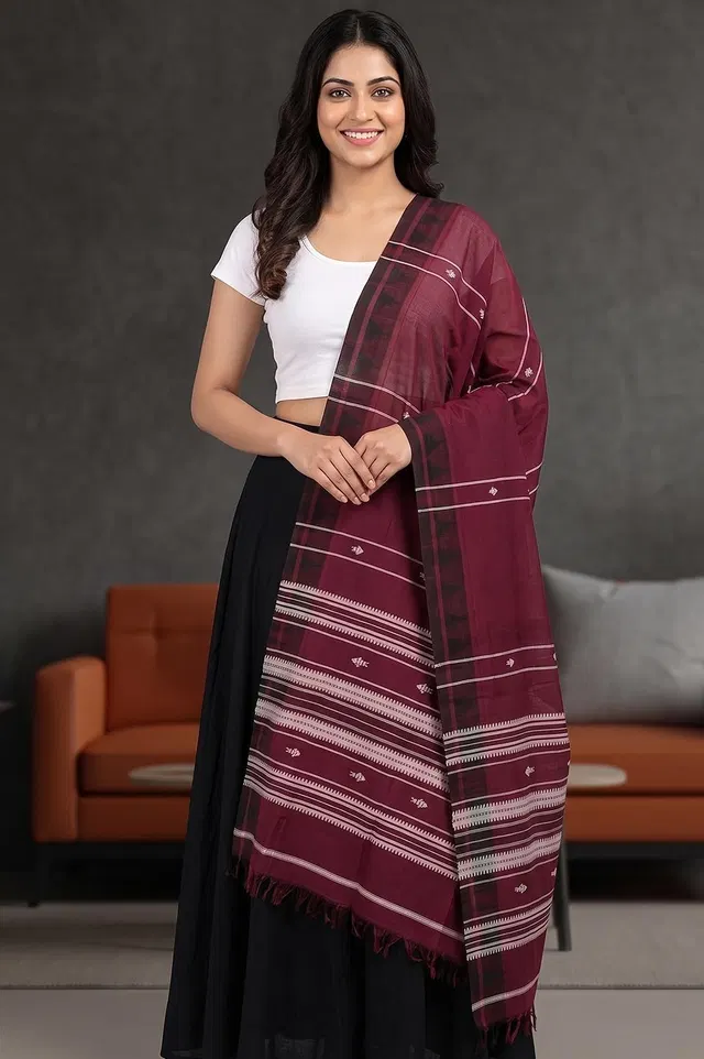 Organic Dyed Kotpad Pure Hand Spun Cotton Dupatta