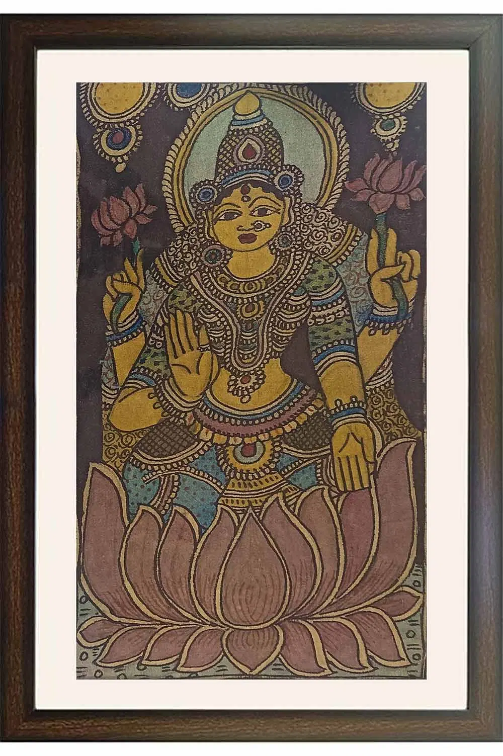 Srikalahasthi Pen Kalamkari - Lakshmi (18x21) Inches