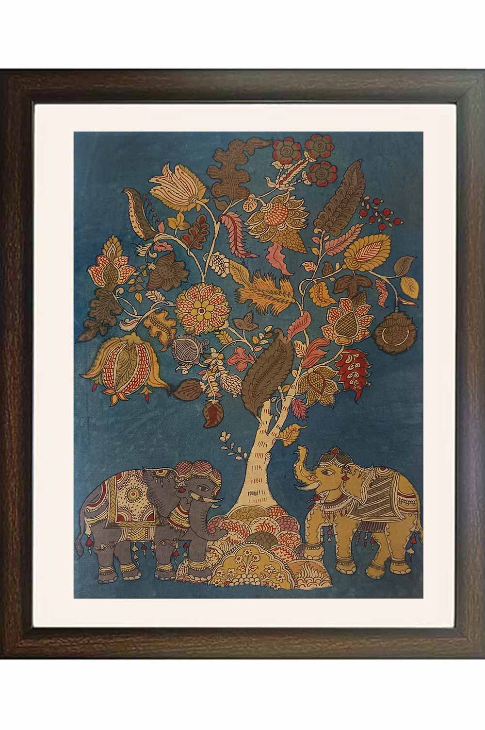 Srikalahasthi Pen Kalamkari - Tree of Life (34x46) Inches
