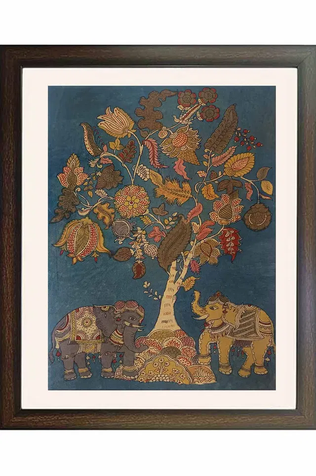 Srikalahasthi Pen Kalamkari - Tree of Life (34x46) Inches