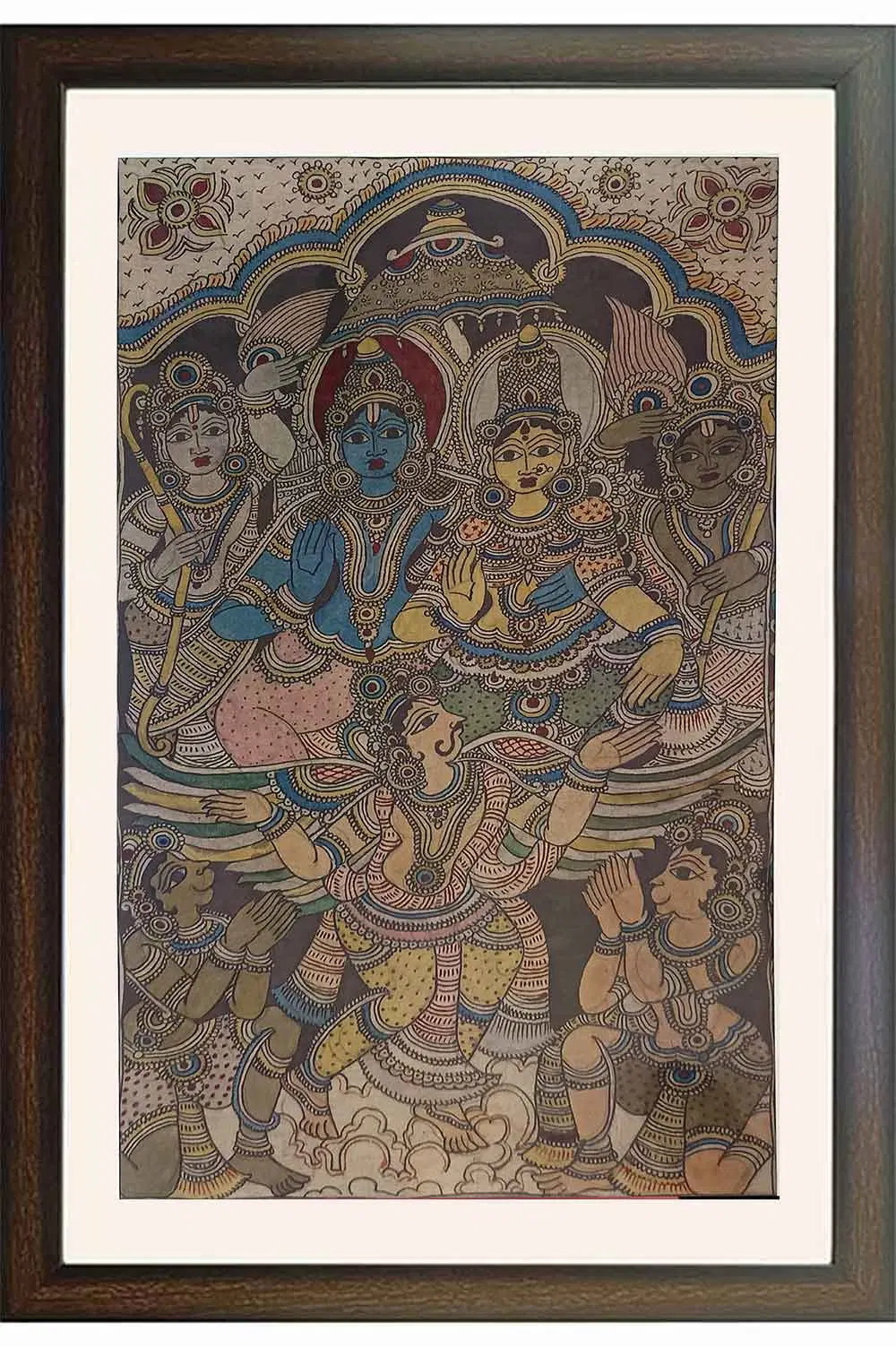 Srikalahasthi Pen Kalamkari - Rama Patabhishekam (28x44) Inches