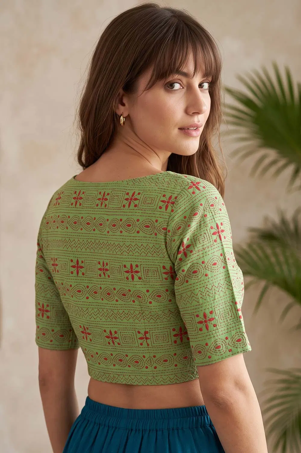 Nakshi Kantha Cotton Blouse (Intricate Hand Embroidery) 1 Mtr