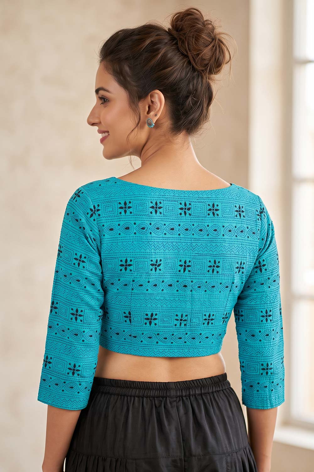 Nakshi Kantha Cotton Blouse (Intricate Hand Embroidery) 1 Mtr