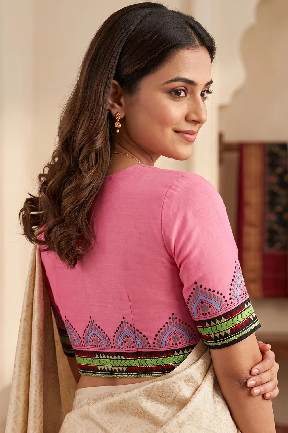 Nakshi Kantha Cotton Blouse (Intricate Hand Embroidery) 1 Mtr