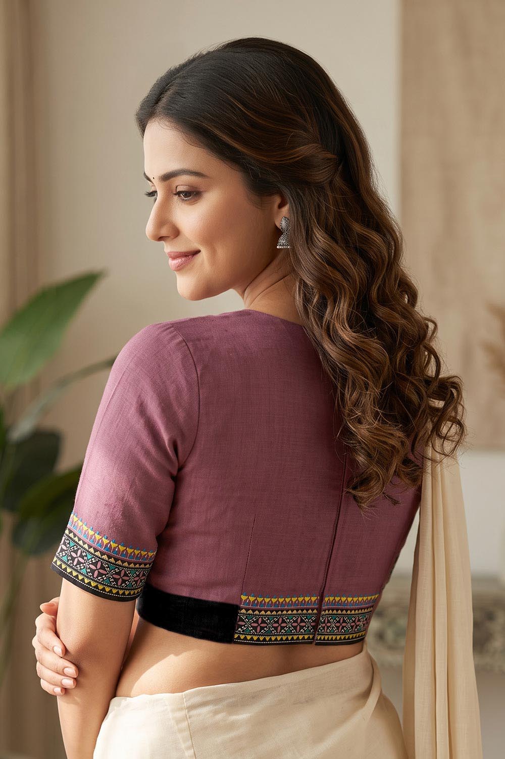 Nakshi Kantha Cotton Blouse (Intricate Hand Embroidery) 1 Mtr