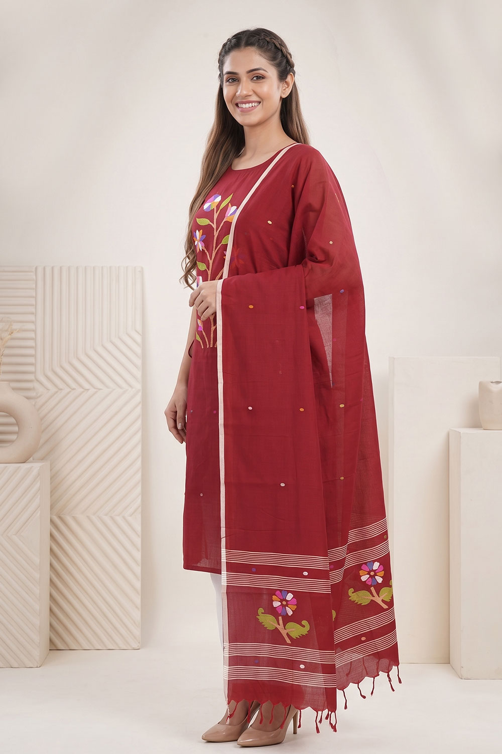 Jamdani Handloom Cotton Salwar Suit material