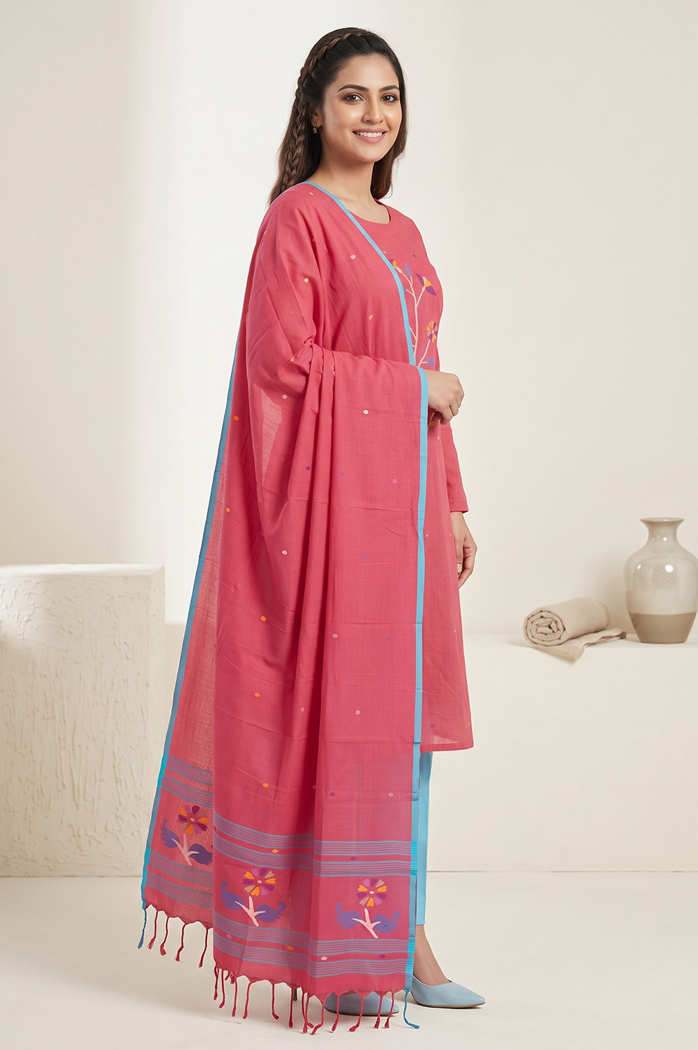 Jamdani Handloom Cotton Salwar Suit material