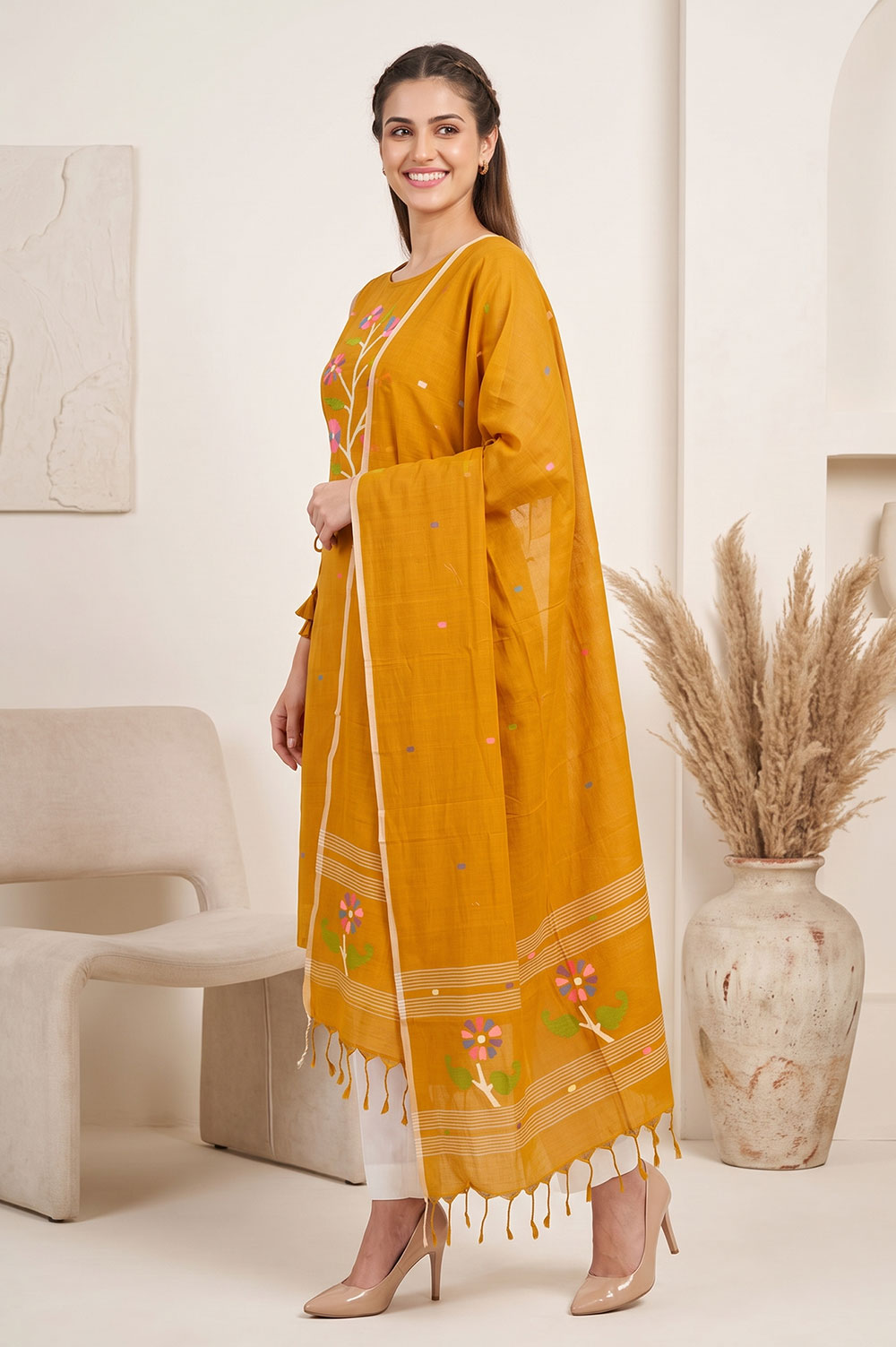 Jamdani Handloom Cotton Salwar Suit material