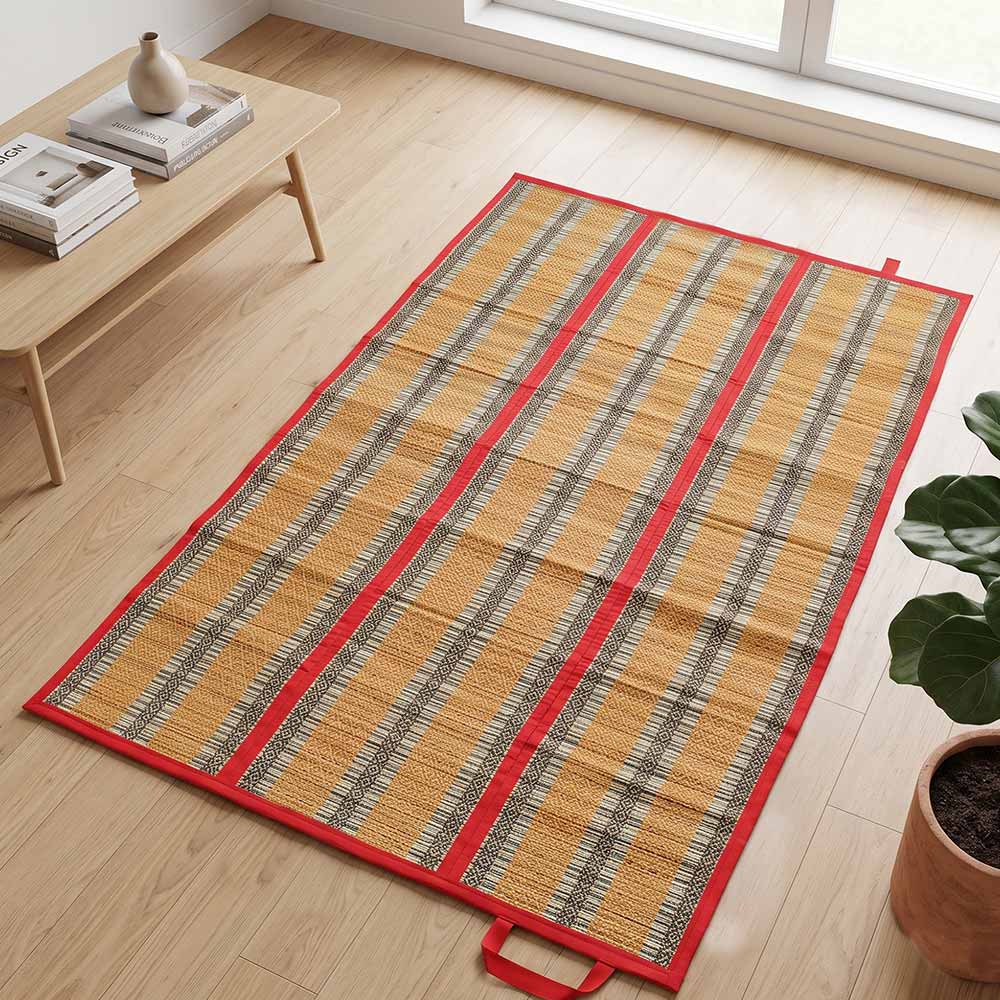 Eco-Friendly Madurkathi Grass Multipurpose Mat - 4 Fold (6*3) Feet