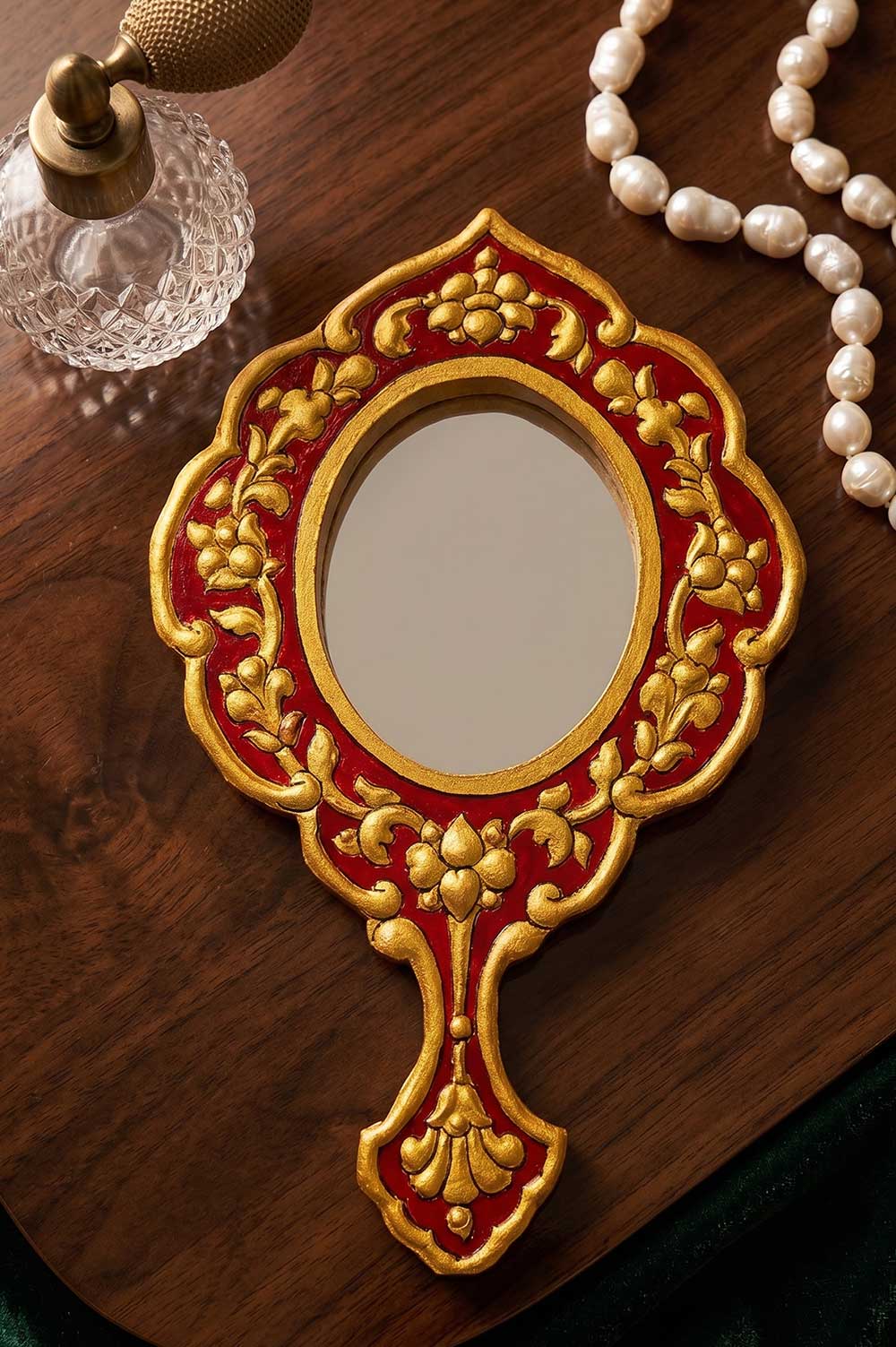 Bikaner Usta Kala Hand Mirror (4.5x7.5) Inches