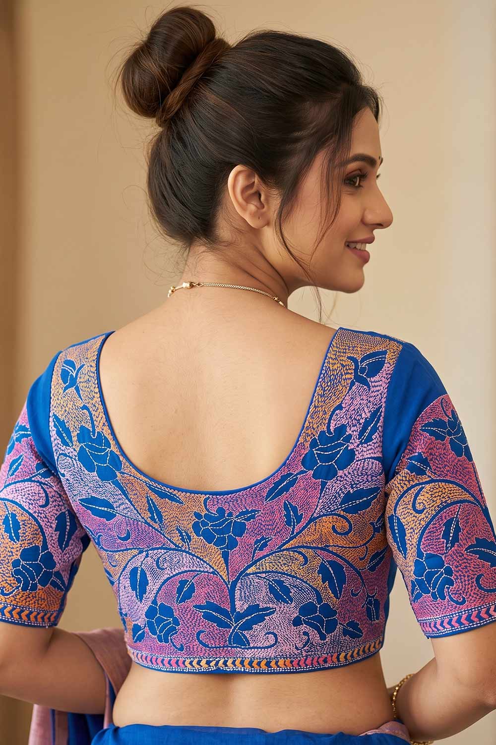 Nakshi Kantha Cotton Blouse (Intricate Hand Embroidery) 0.85 Mtr