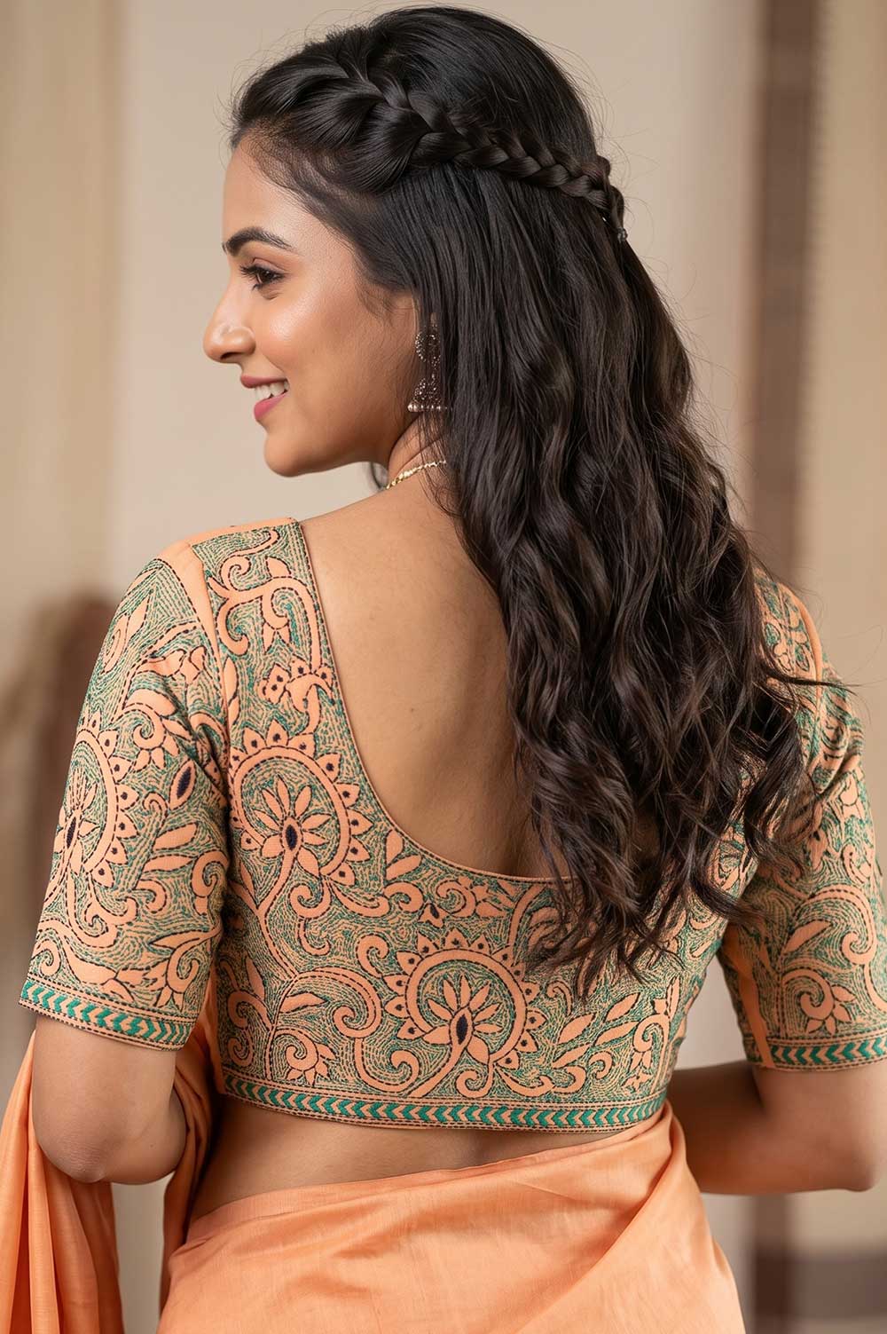 Nakshi Kantha Cotton Blouse (Intricate Hand Embroidery) 0.85 Mtr