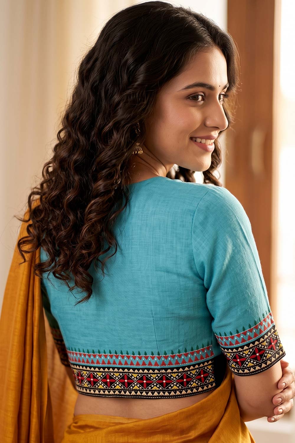Nakshi Kantha Cotton Blouse (Intricate Hand Embroidery) 1 Mtr