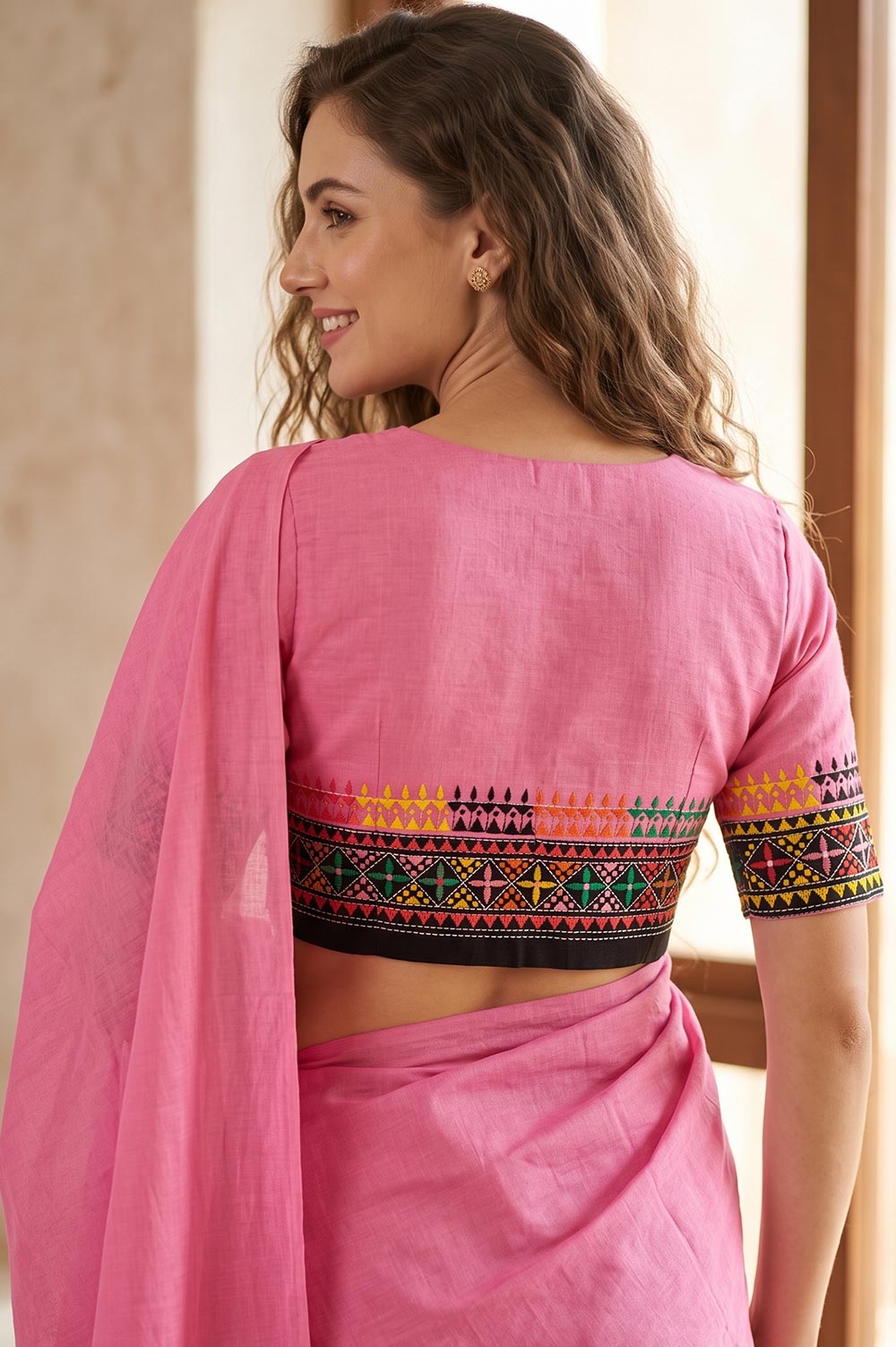 Nakshi Kantha Cotton Blouse (Intricate Hand Embroidery) 1 Mtr