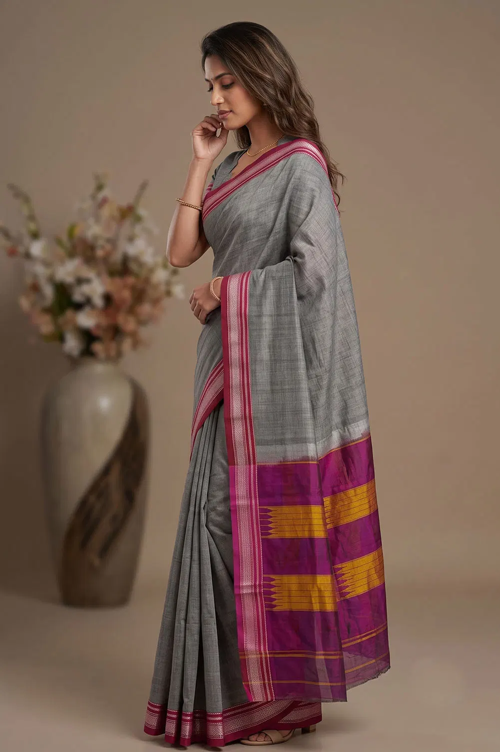 Ilkal Authentic Handloom Cotton-Silk Saree