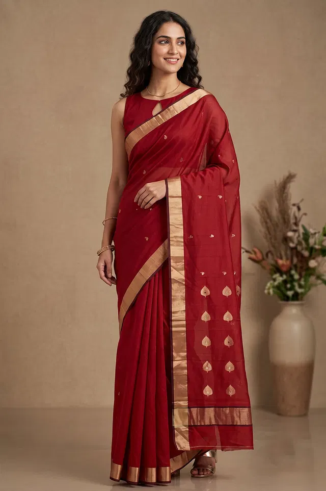 Chanderi Handloom Cotton-Silk Saree
